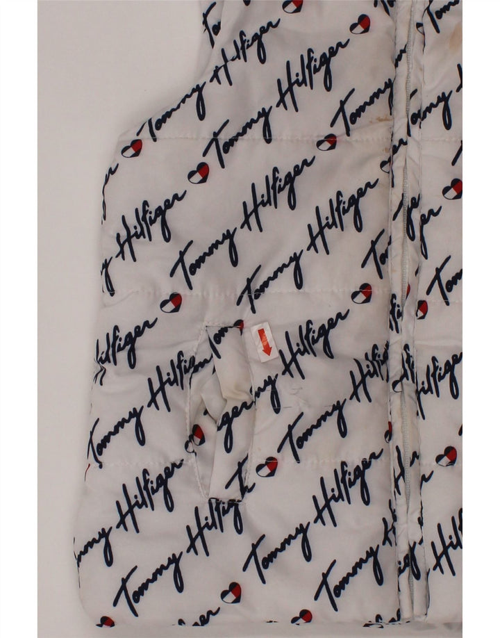 TOMMY HILFIGER Gilet Căptușit Grafic Fete 3-4 Ani Poliester Alb