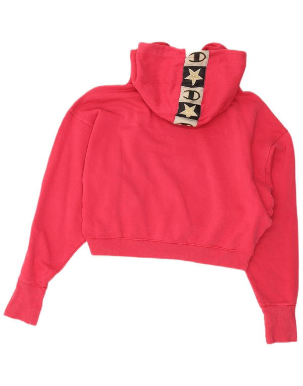 Pulover pentru damă Champion Crop Graphic Hoodie UK 14 Medium Pink Bumbac