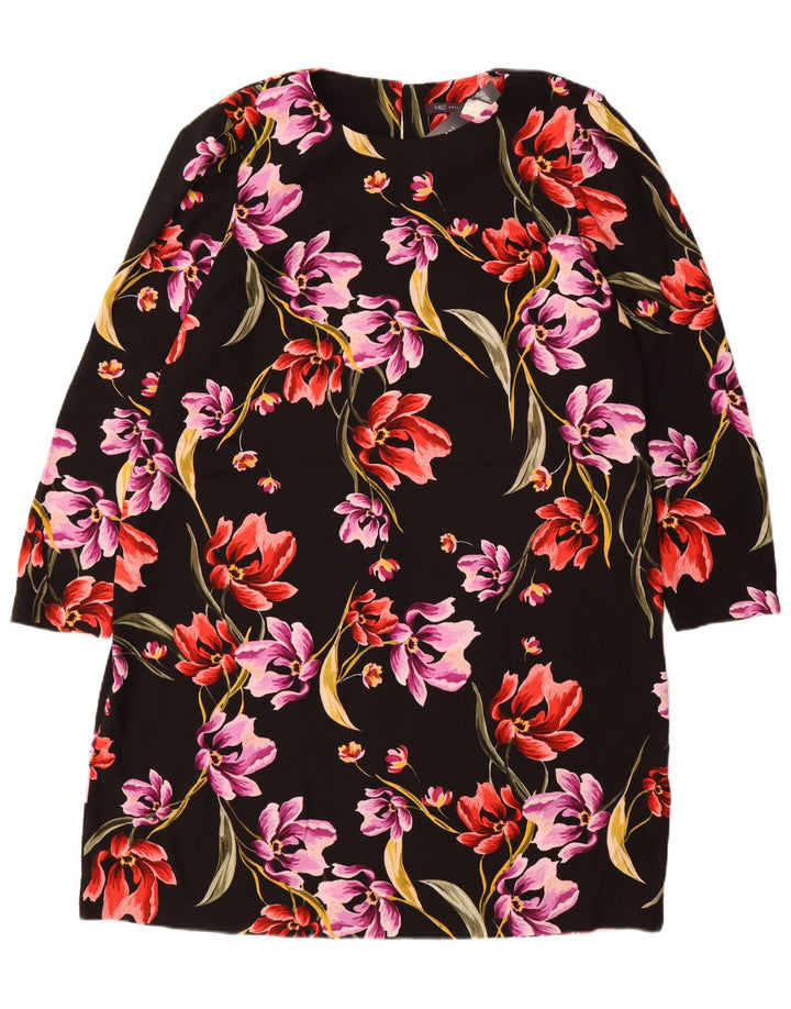 MARKS & SPENCER Rochie schimbătoare cu mânecă lungă pentru femei UK 18 XL Negru Floral