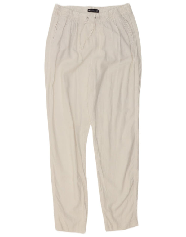 Pantaloni chino conici pentru femei Marks & Spencer UK 14 Large W32 L31 Alb