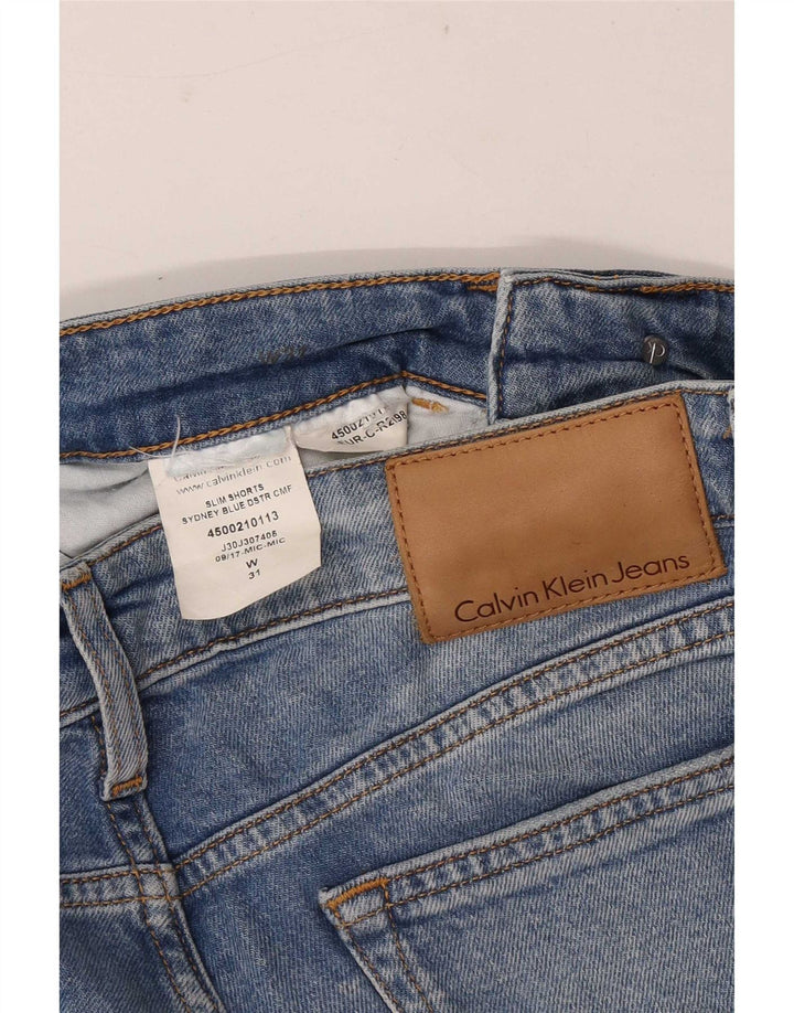 Pantaloni scurți din denim subțire, învechiți, pentru bărbați Calvin Klein, mediu W31, albastru