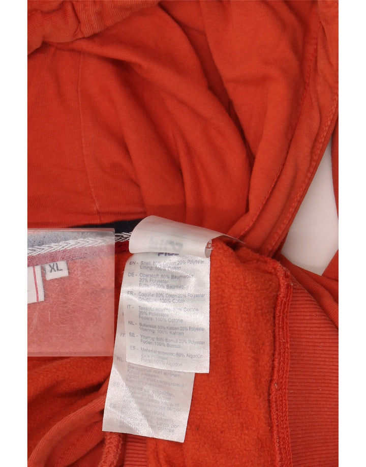 Pulover FILA pentru bărbați, cu capota, XL, portocaliu, bumbac