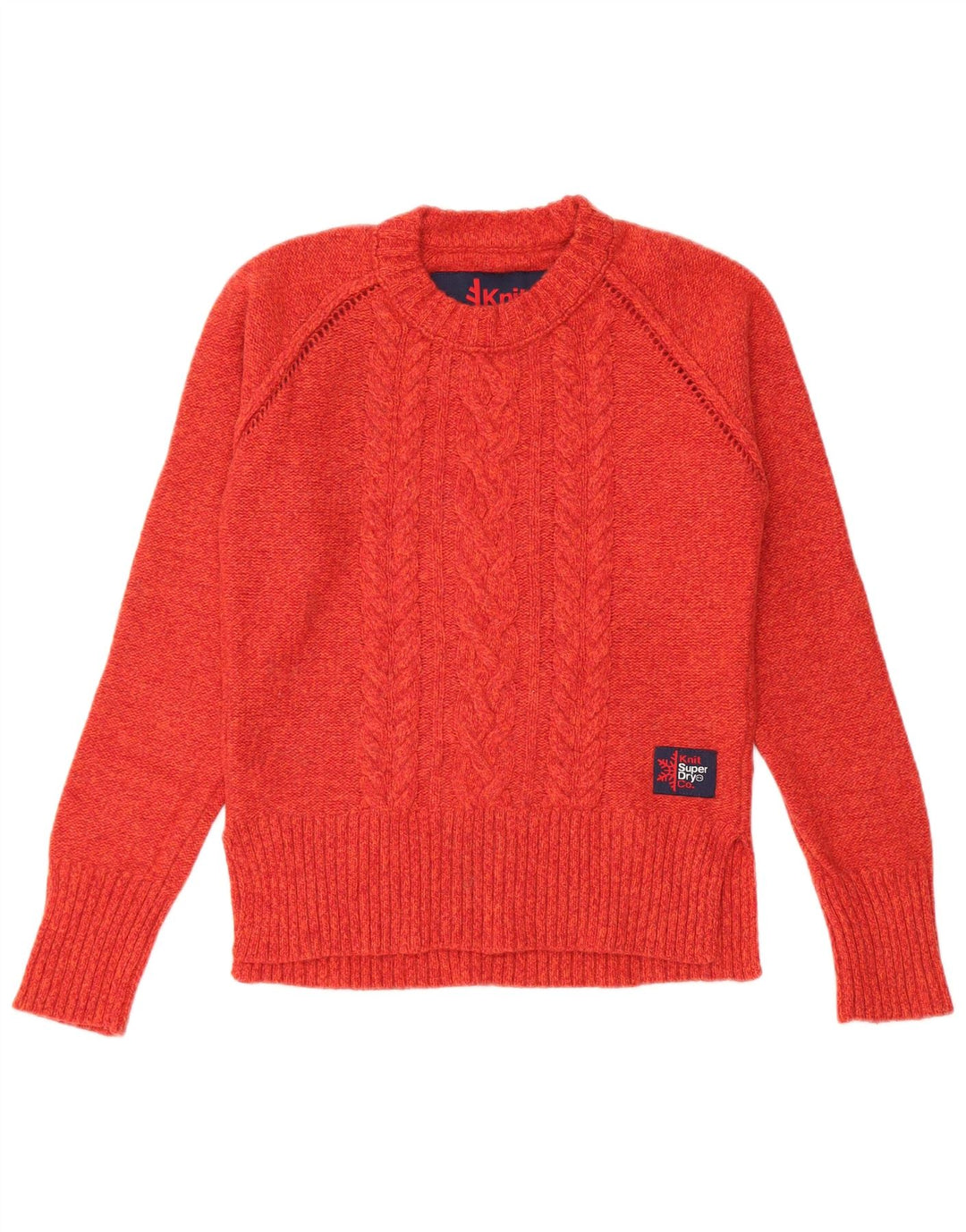 Pulover Superdry pentru femei cu gât roșu și pulover UK 10, lână roșie mică