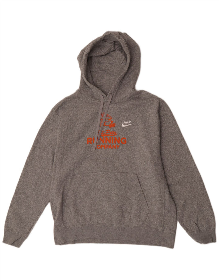 Pulover Nike pentru bărbați, cu capota, mare, gri, bumbac
