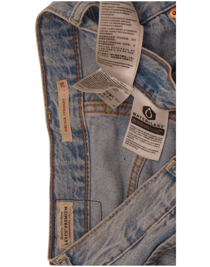 Blugi drepti pentru femei Levi's Ribcage W28 L27 Bumbac albastru