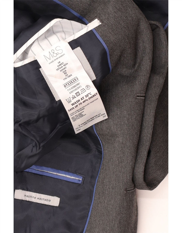 Jachetă pentru bărbați Marks & Spencer cu 2 nasturi IT 42 XL poliester gri
