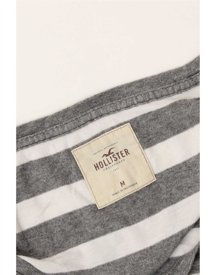 Top pentru femei Hollister cu mânecă lungă UK 12 Medium Gri cu dungi