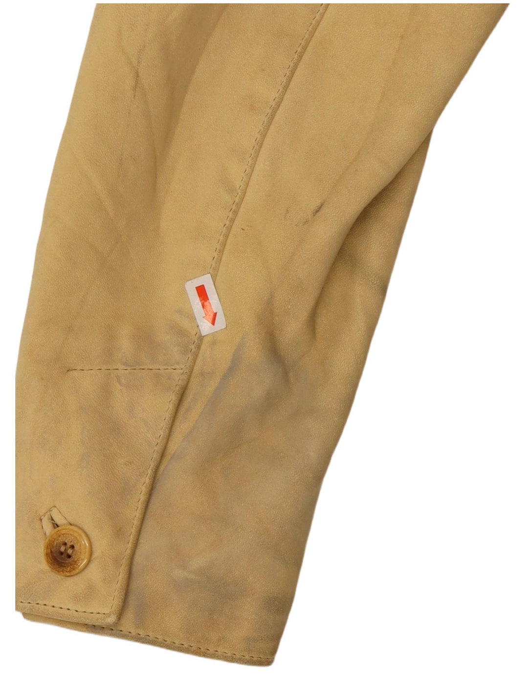 Jachetă vintage din piele cu 3 nasturi pentru femei UK 10 Small Yellow