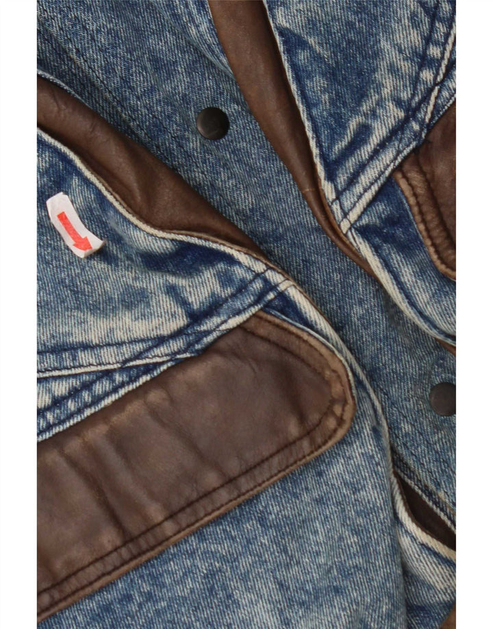 Jachetă de blugi reversibilă pentru bărbați vintage IT 50, piele albastră mare