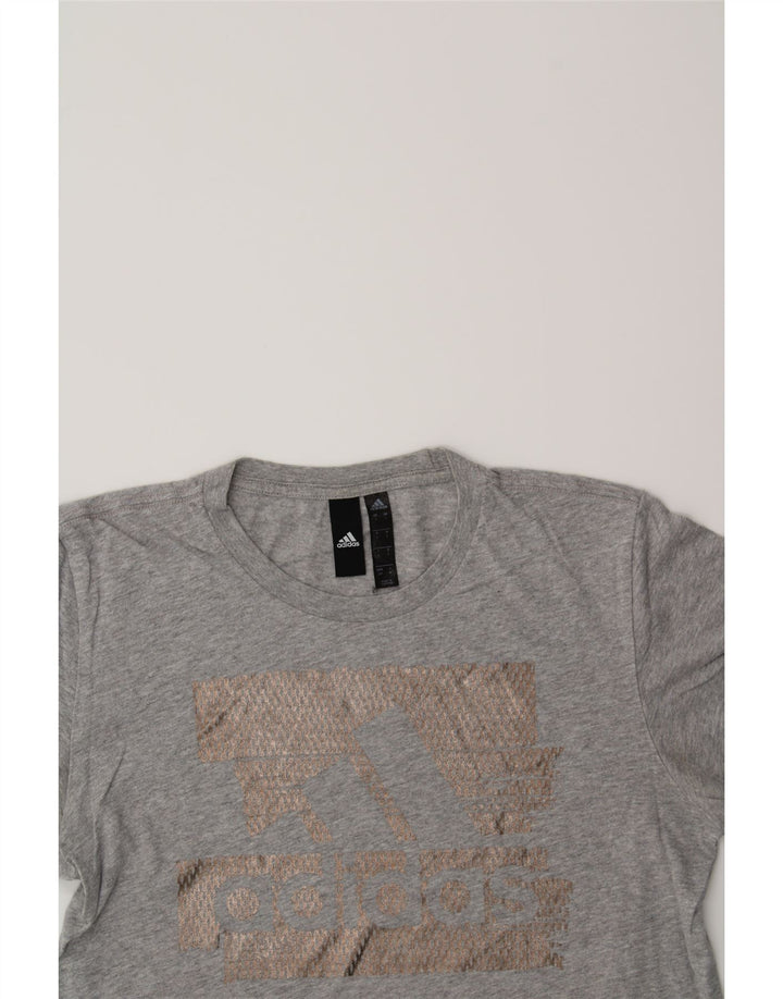 ADIDAS Mens Graphic T-Shirt Top Small Grey Cotton Vintage Adidas and Second-Hand Adidas from Messina Hembry 