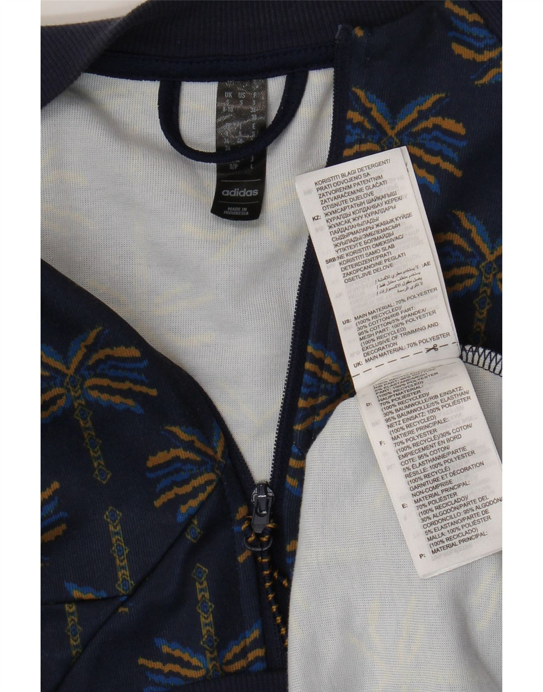 Jachetă de trening pentru femei ADIDAS Marea Britanie 8/10 Micul bleumarin Floral