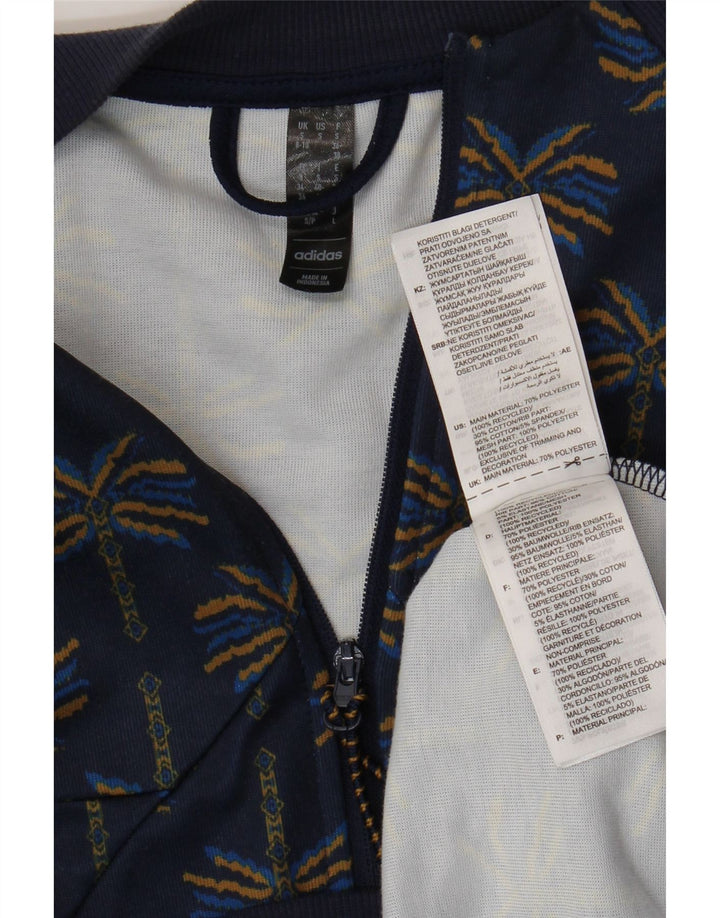 Jachetă de trening pentru femei ADIDAS Marea Britanie 8/10 Micul bleumarin Floral