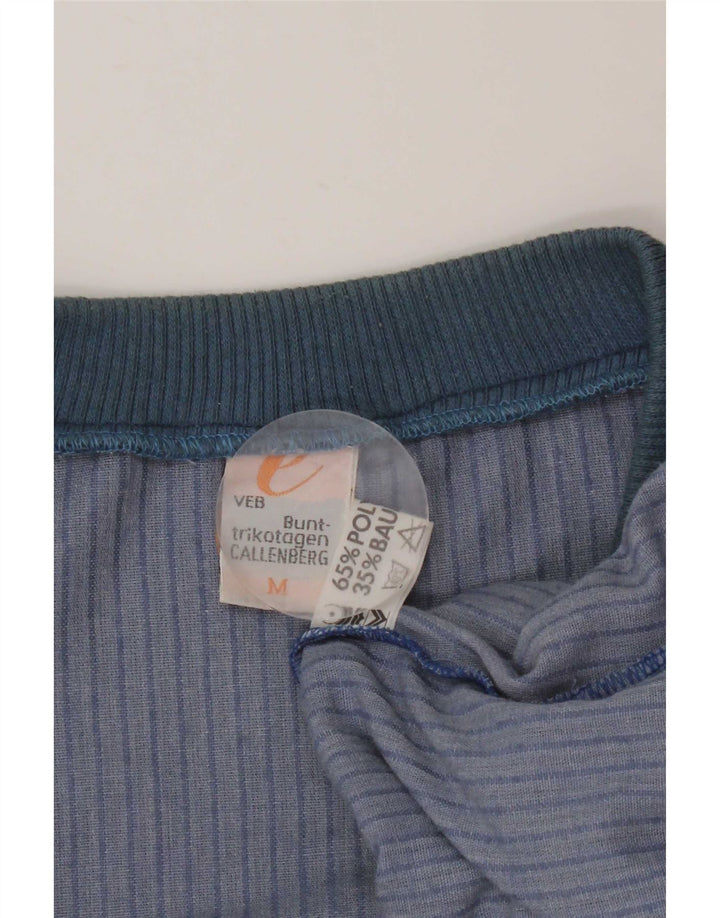 Hanorac Vintage pentru bărbați din velur Pulover Medium Blue Pinstripe Poliester