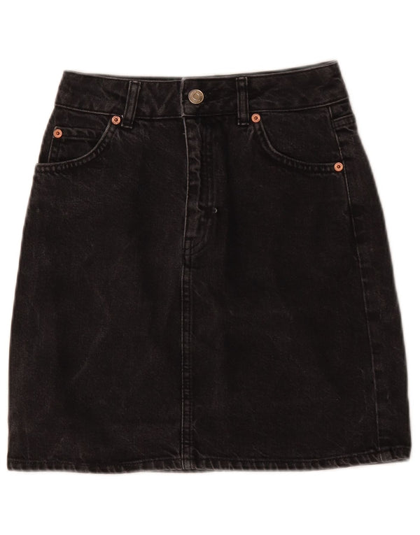 Fusta de blugi pentru femei Topshop UK 6 XS W24 Negru