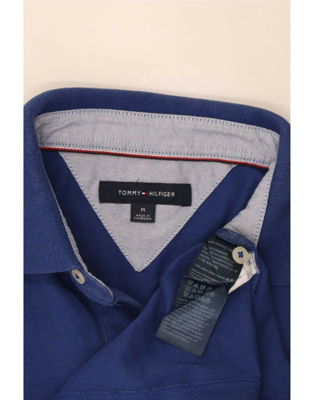 Tricou polo Tommy Hilfiger pentru bărbați, bumbac albastru mediu