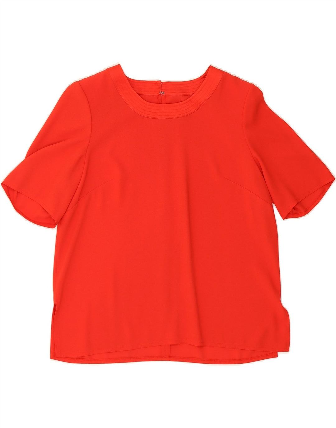 VINTAGE Womens Short Sleeve Blouse Top UK 14 Large Red Polyester Vintage Vintage and Second-Hand Vintage from Messina Hembry 