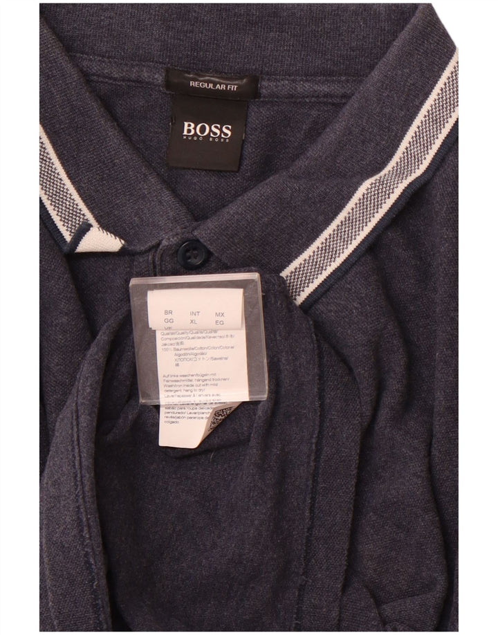Cămașă polo cu mânecă lungă pentru bărbați HUGO BOSS, XL, bleumarin, bumbac