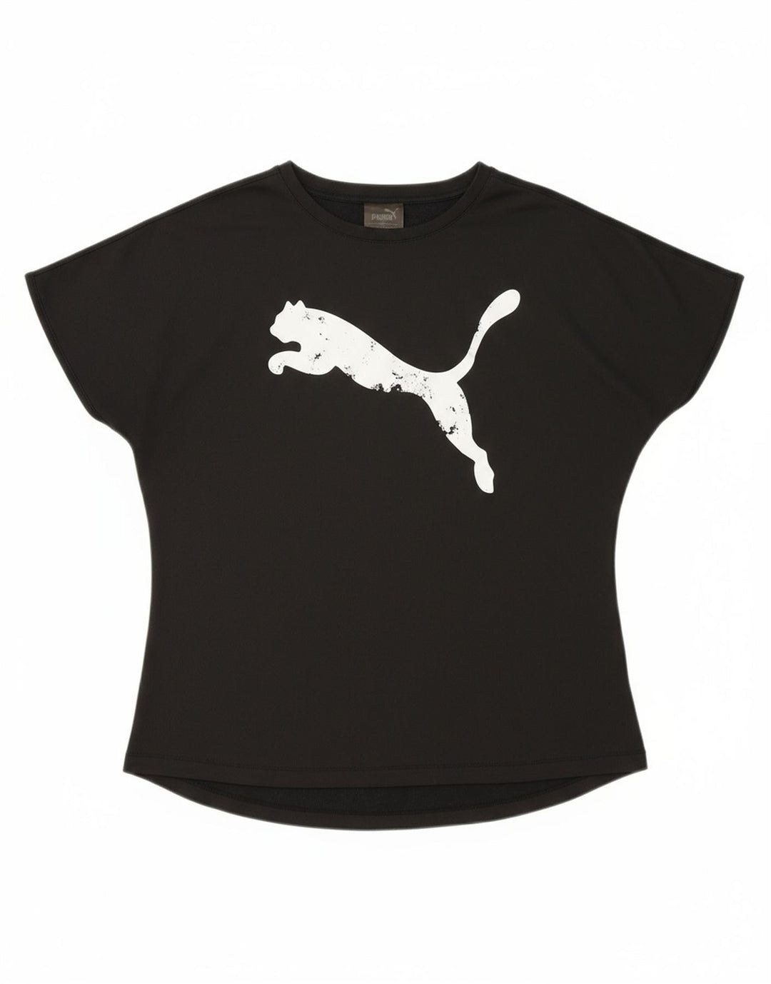 PUMA Womens Graphic T-Shirt Top UK 12 Medium Black Polyester