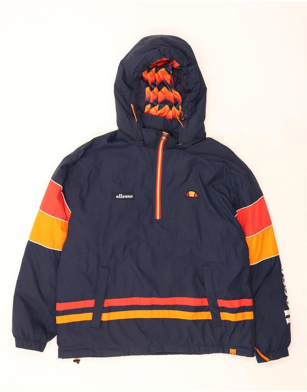 Jachetă Anorak cu glugă pentru bărbați Ellesse, UK 42 XL, albastru bleumarin, bloc de culoare