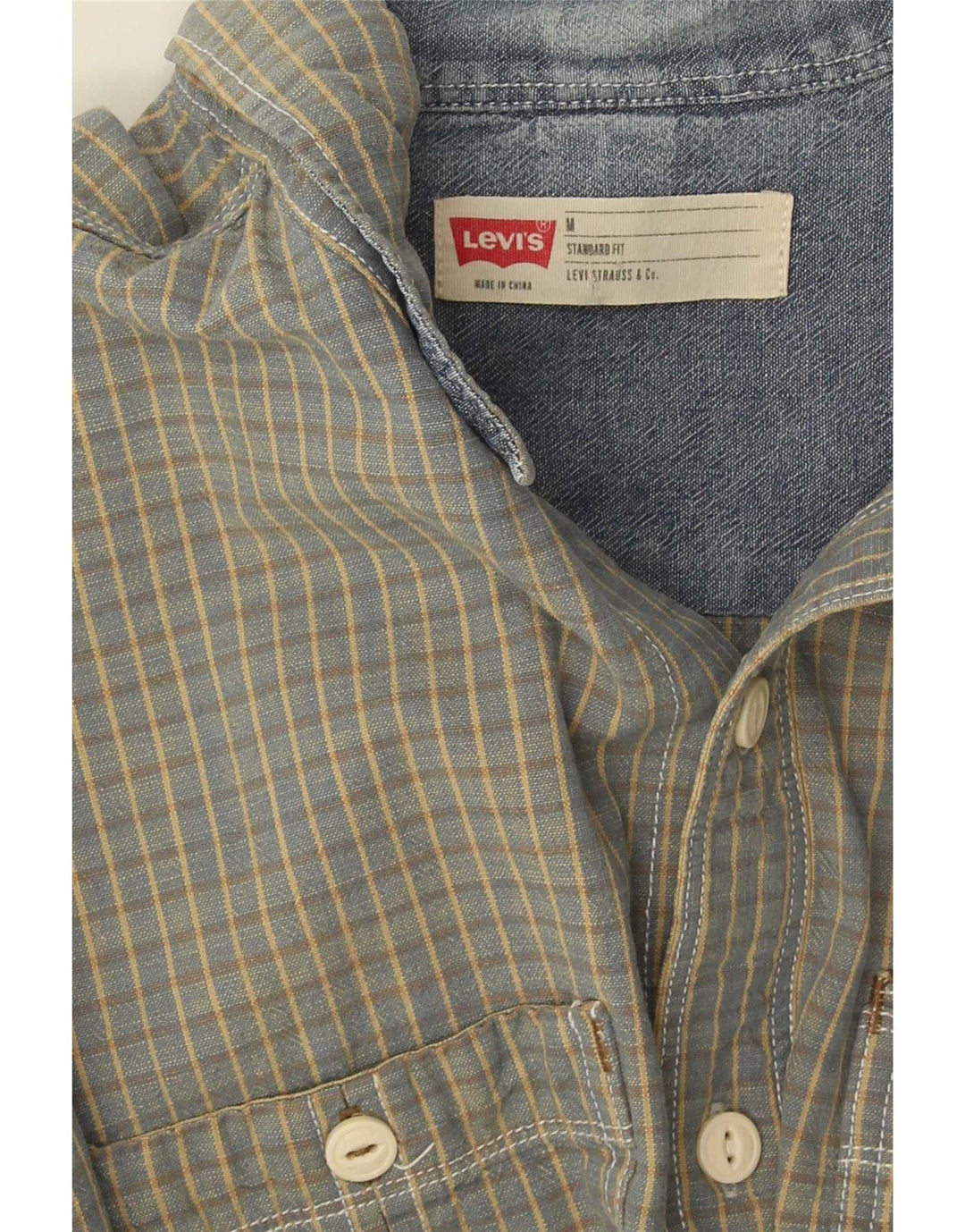 Cămașă Levi's pentru bărbați, cu tăiere standard, cu carouri albastre medii