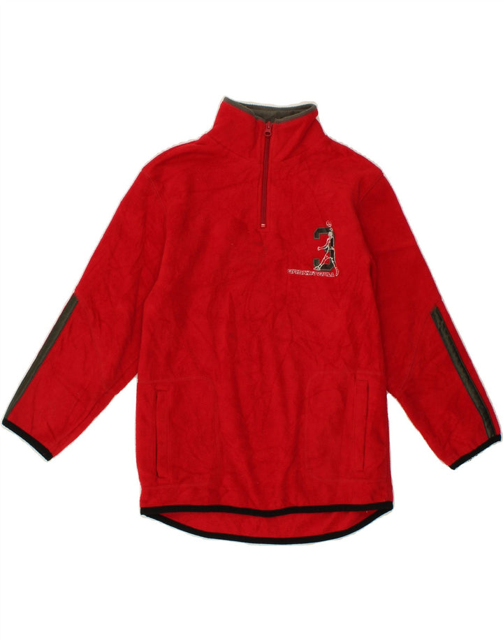 OLD NAVY Boys Fleece Jumper 10-11 Years Medium Red Polyester Vintage Old Navy and Second-Hand Old Navy from Messina Hembry 