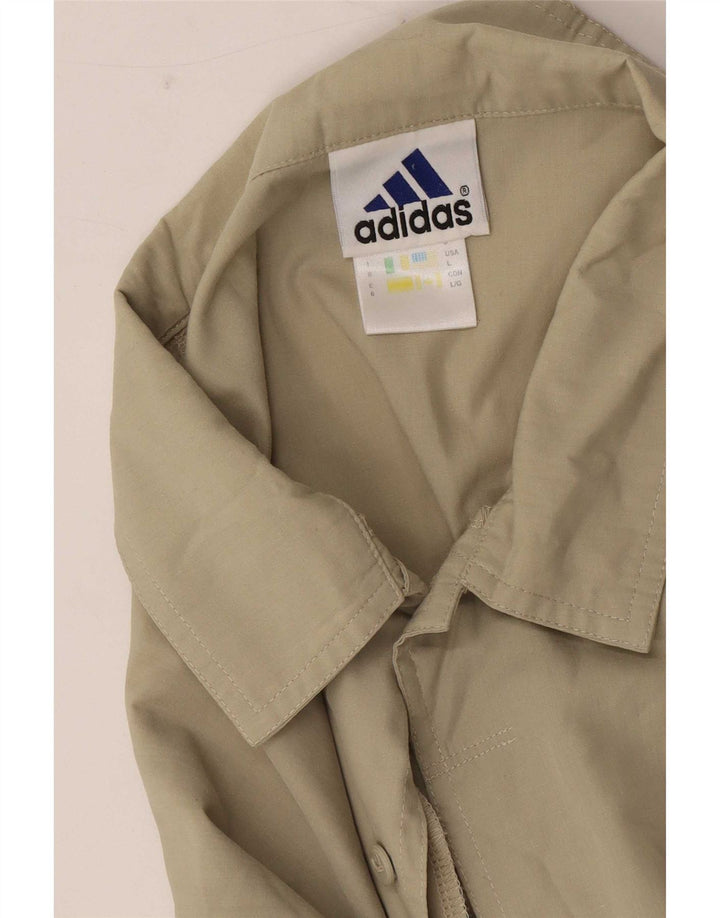 Cămașă cu mânecă scurtă Adidas pentru bărbați Marea Britanie 44/46 Poliester kaki mare