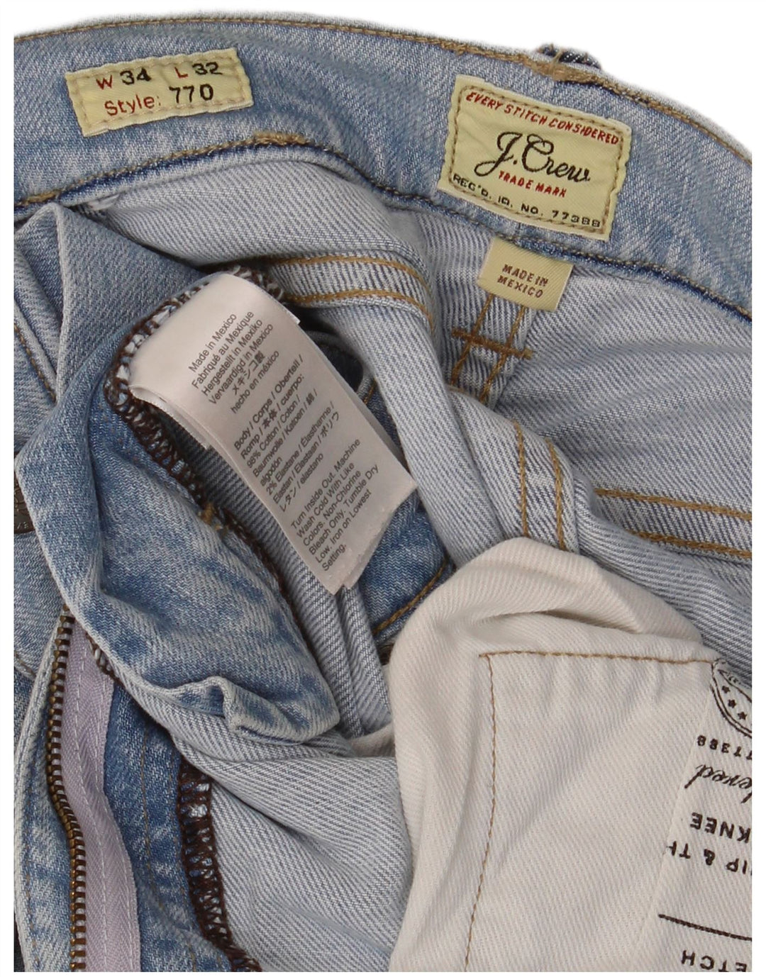 Blugi 770 drepti pentru bărbați J. Crew L34 L32 Bumbac albastru