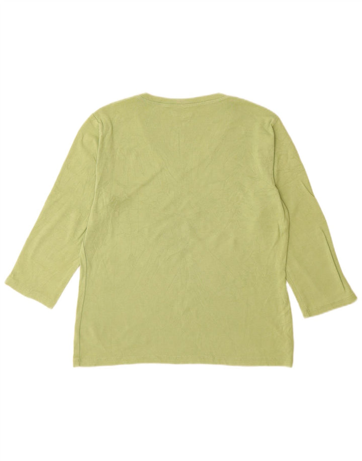 Eddie Bauer Top pentru femei cu mâneci 3/4 UK 12, bumbac verde mediu