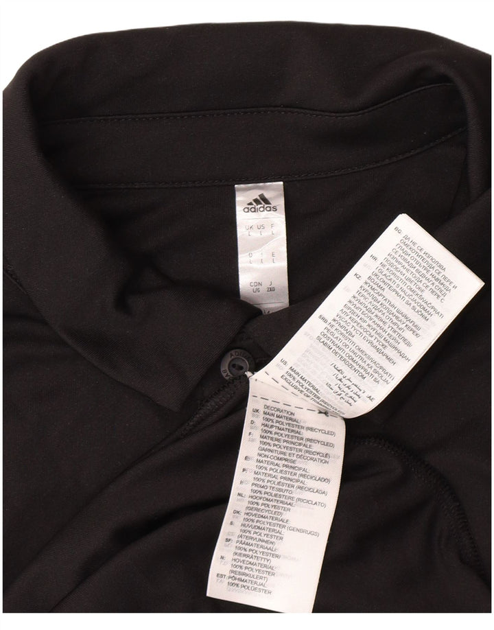 ADIDAS Mens Aeroready Polo Shirt Large Black Polyester