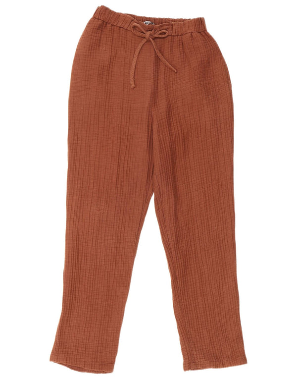 Pantaloni casual slim pentru femei Zara Mediu L28 L28 Maro Bumbac