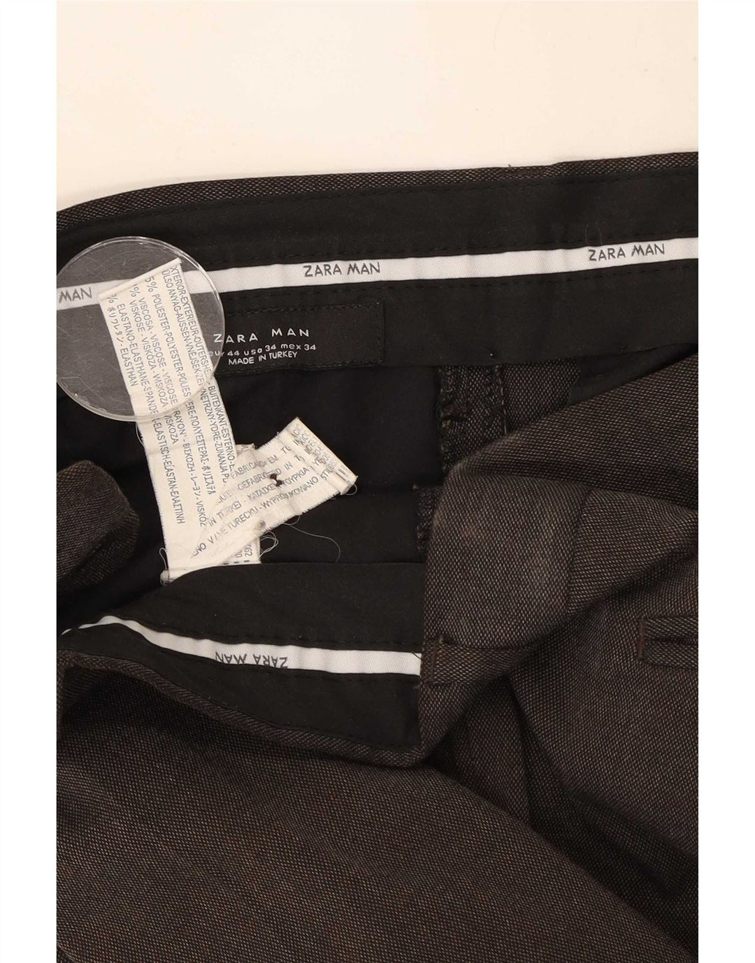 Pantaloni de costum drepți pentru bărbați Zara EU 44 Mari L34 L33 Poliester maro
