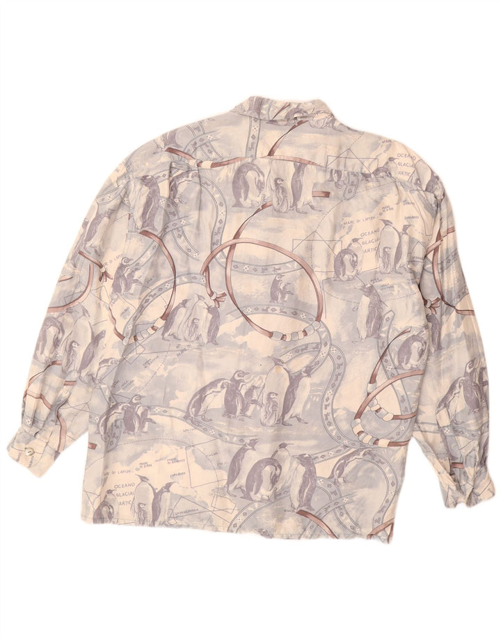 Cămașă cu grafică vintage pentru femei UK 16 Large Blue
