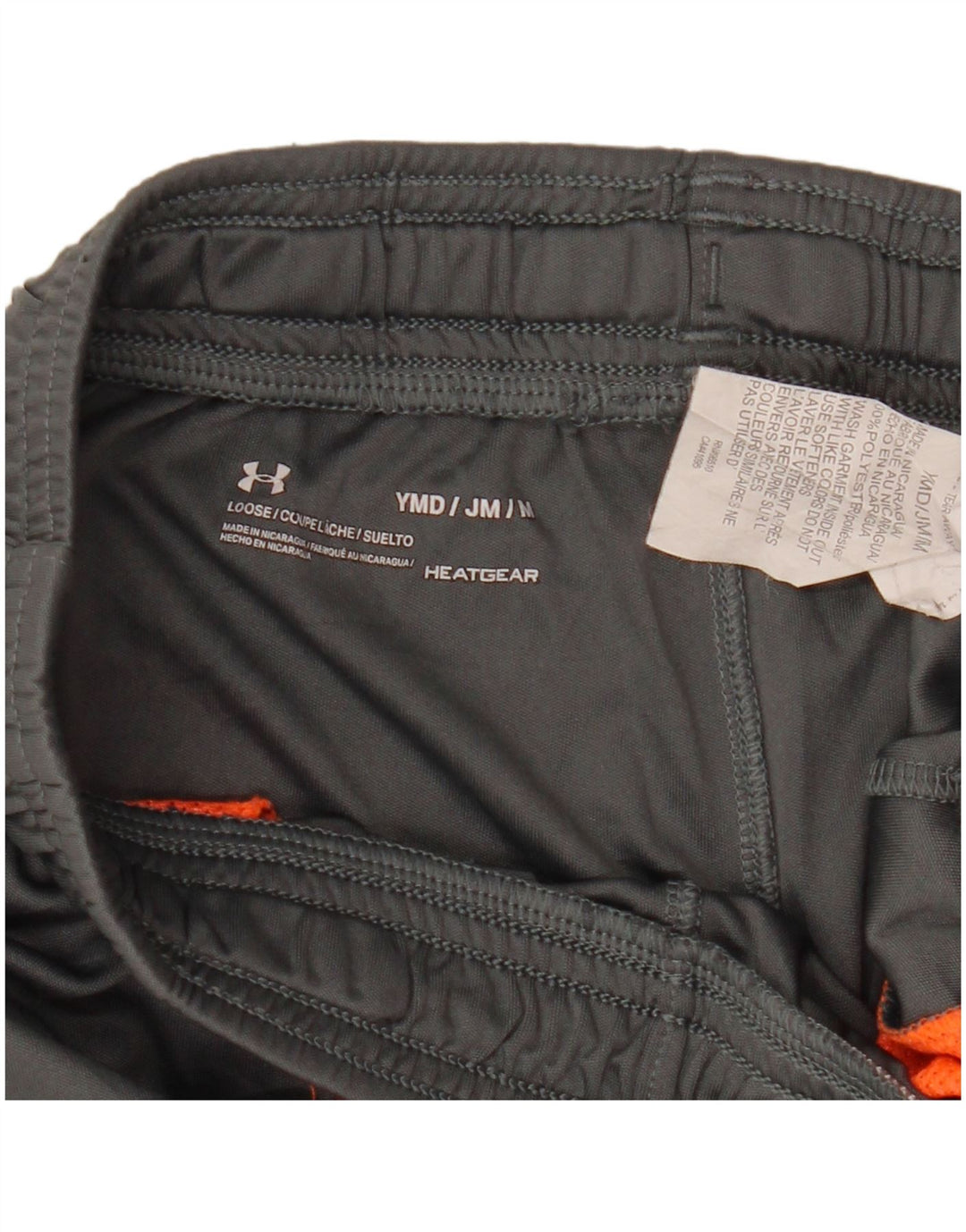 Pantaloni scurți sport grafic pentru băieți UNDER ARMOUR Heat Gear 9-10 ani, gri mediu