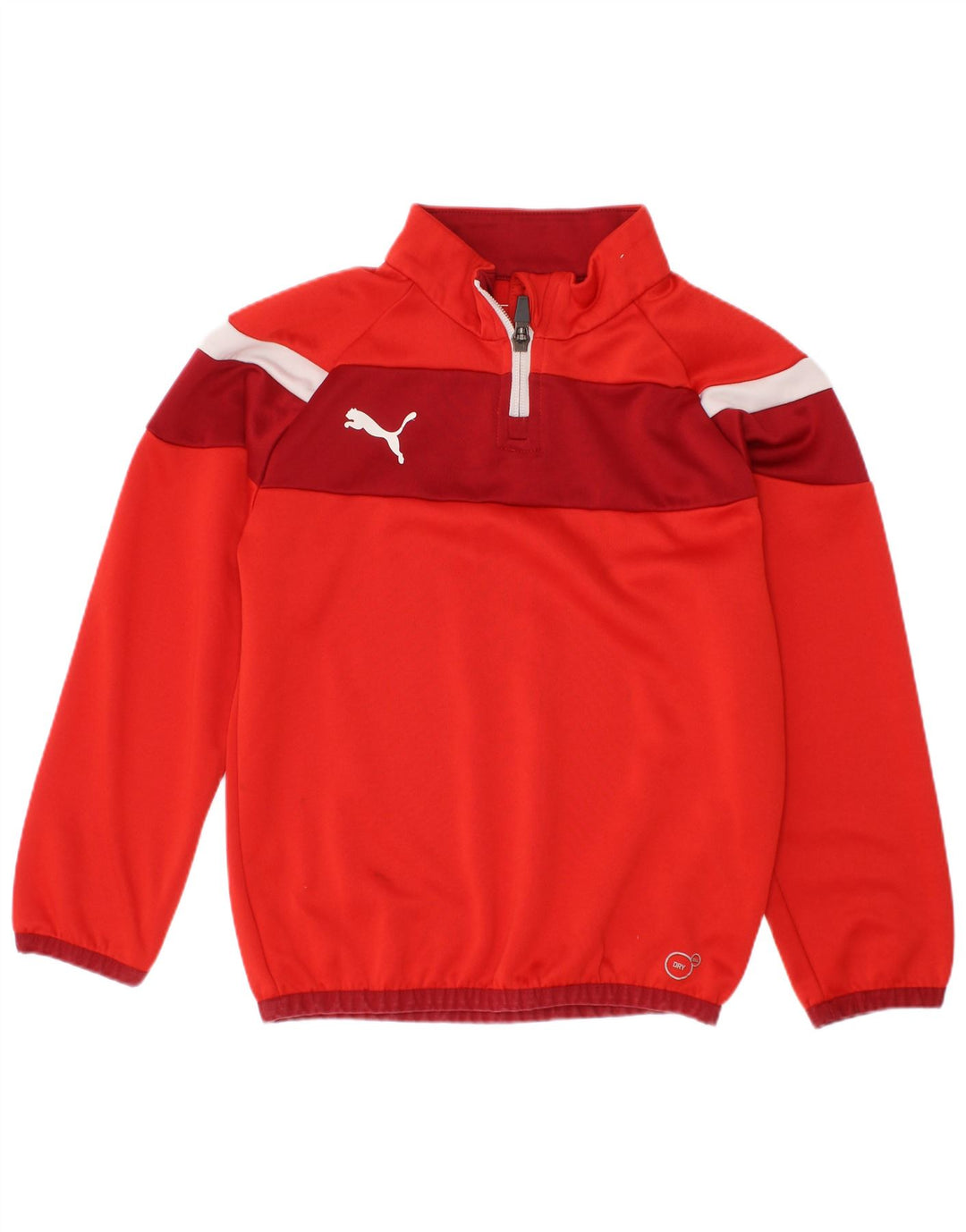 Trening Puma Boys Zip Neck Pullover Top 7-8 ani rosu colorblock