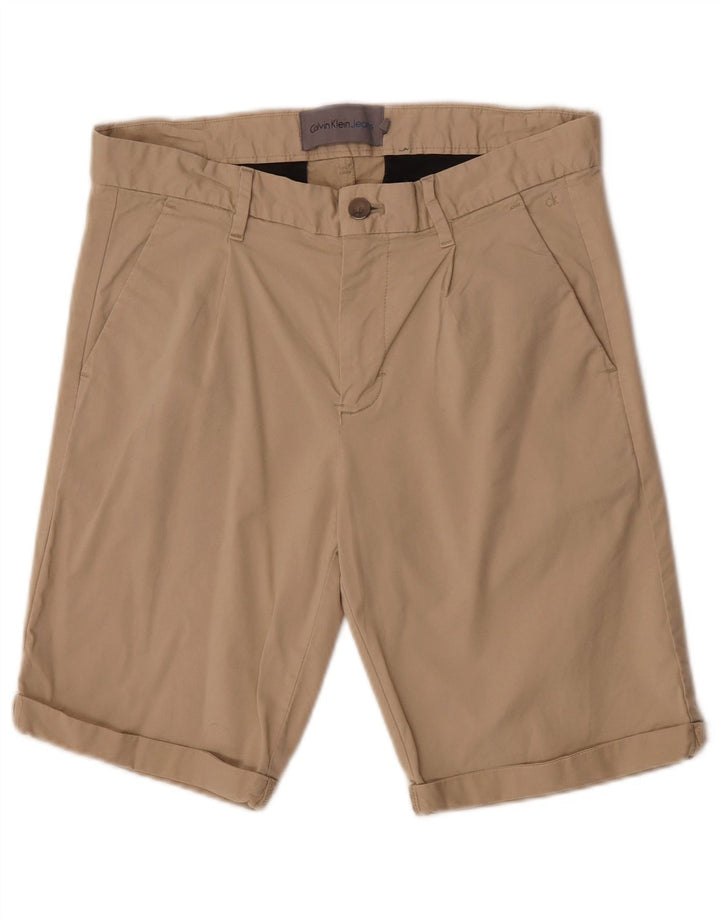 Pantaloni scurți chino Calvin Klein pentru bărbați W30, bumbac mediu bej