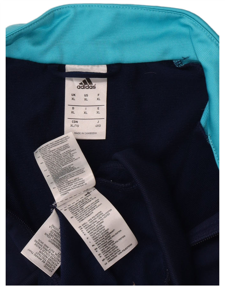 Jachetă de trening pentru bărbați Adidas, XL, albastru bleumarin, poliester color bloc