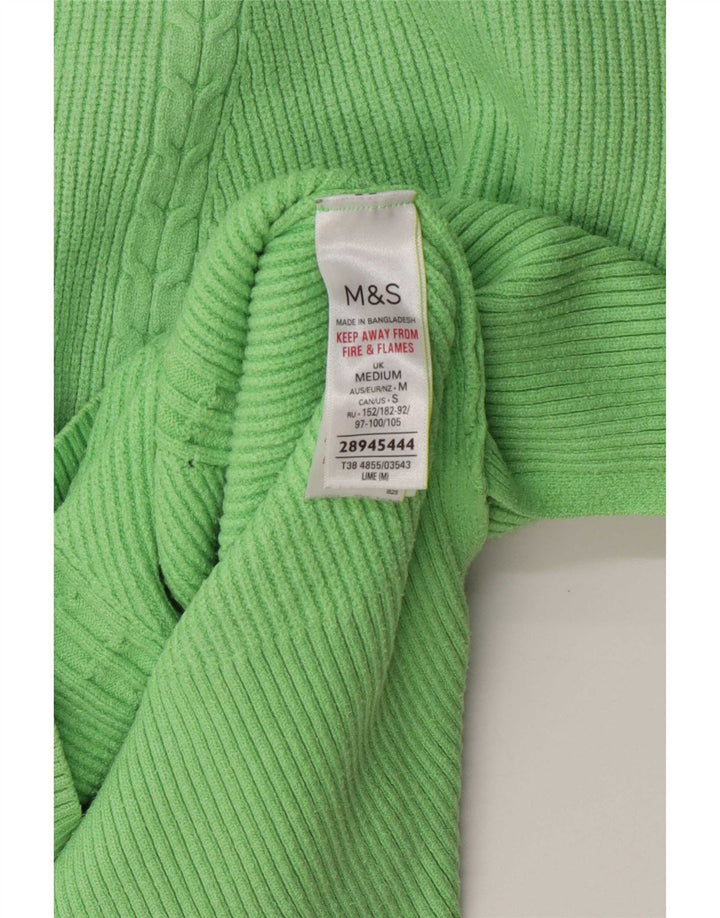 Pulover pentru femei Marks & Spencer cu decolteu rotund din viscoză verde medie UK 14