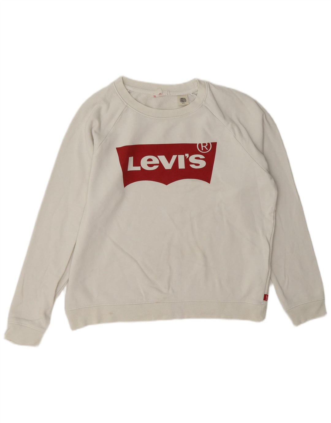 Levi's Pulover supradimensionat cu grafic pentru femei UK 10 Bumbac alb mic