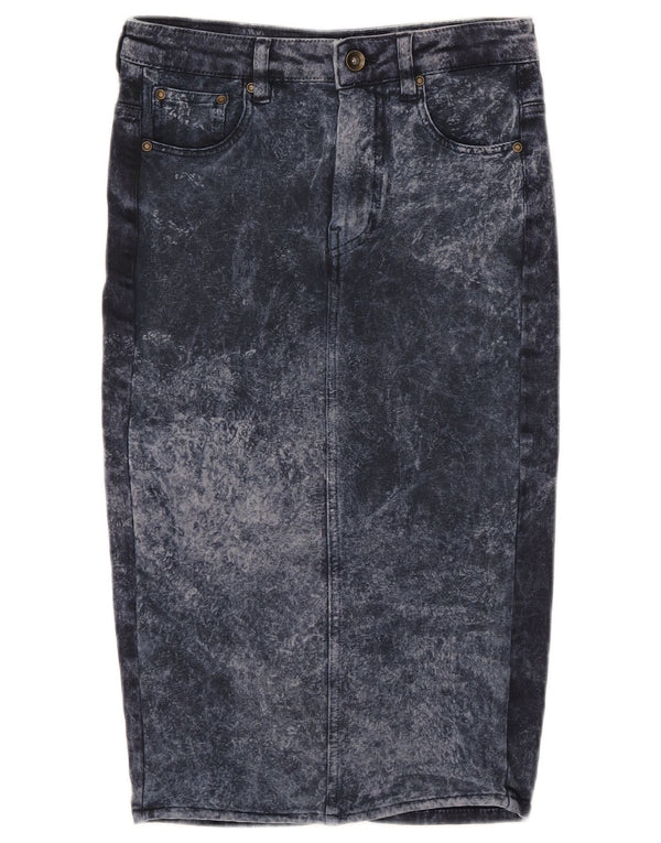 Fusta de blugi Trafaluc pentru femei Zara EU 34 2XS W24 bleumarin din bumbac Tie Dye