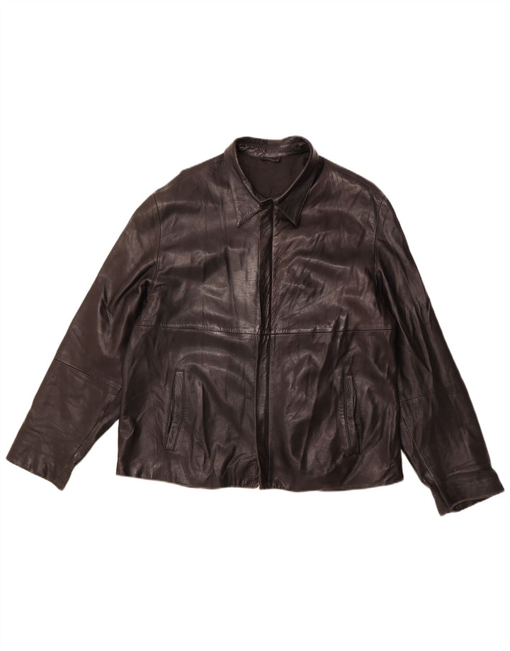 SCOUT Mens Leather Jacket UK 40 Large Black