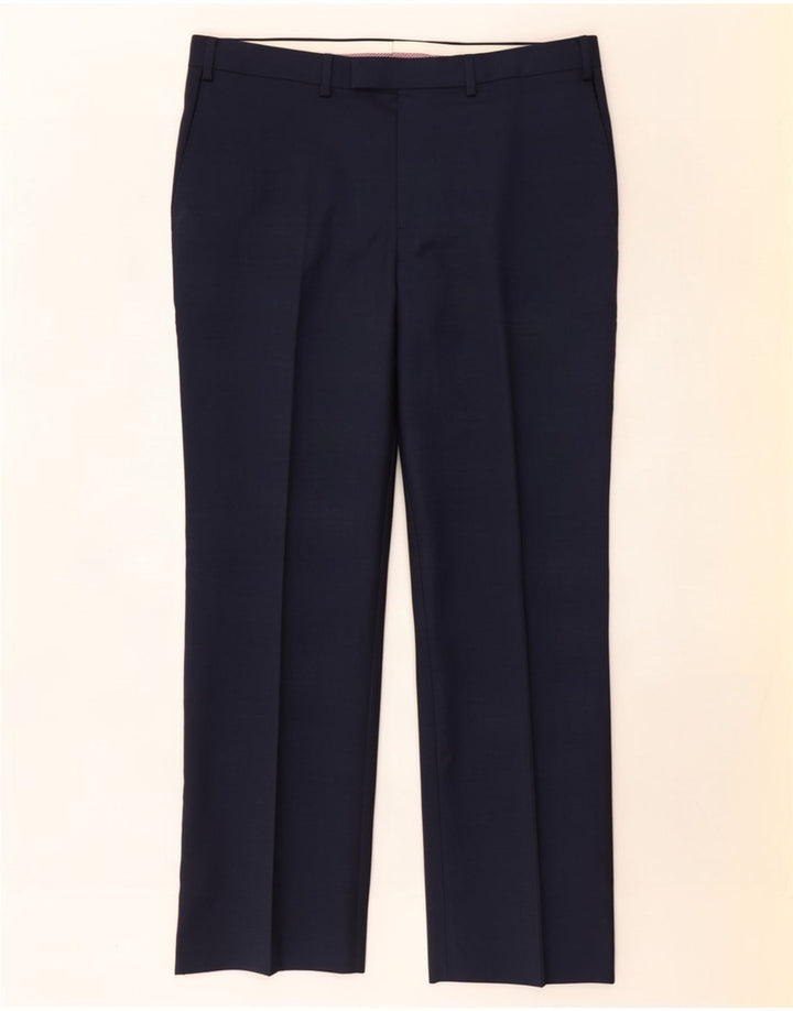 Marks & Spencer Pantaloni drepți pentru bărbați L38 L29 Lână bleumarin