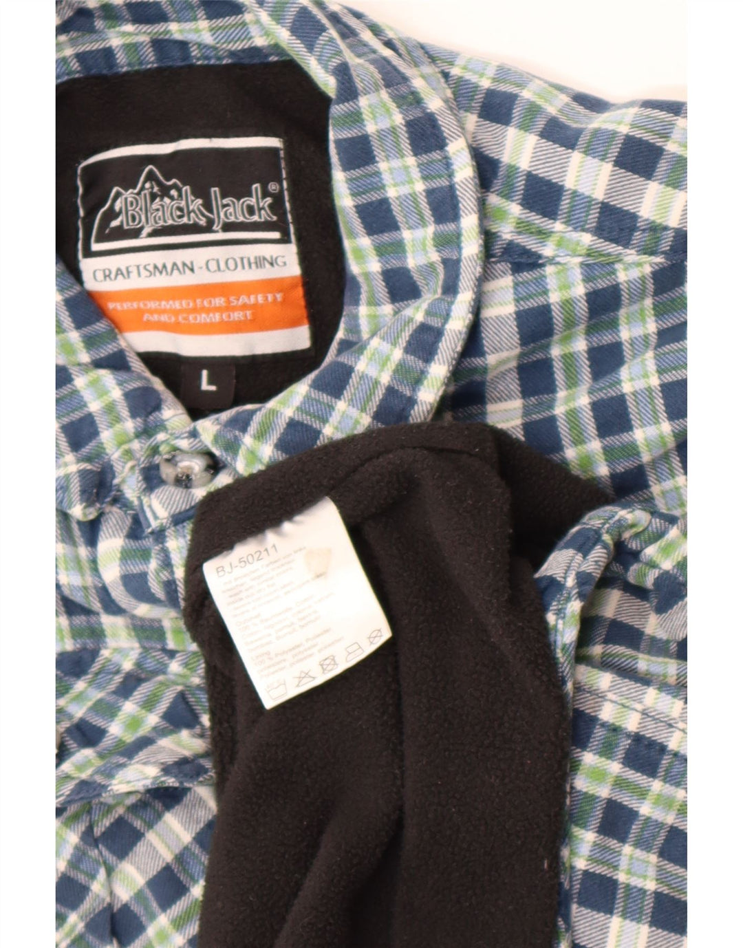 Cămașă de flanel lumberjack pentru bărbați Black Jack, bumbac cu carouri albastre mari