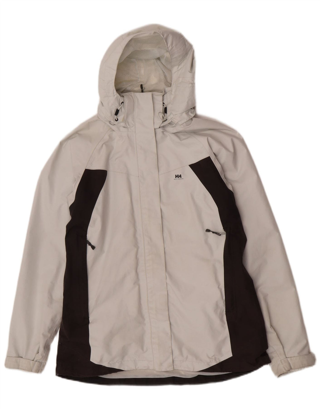 Jachetă de ploaie cu glugă pentru femei Helly Hansen UK 14 Medium Off White Colorblock