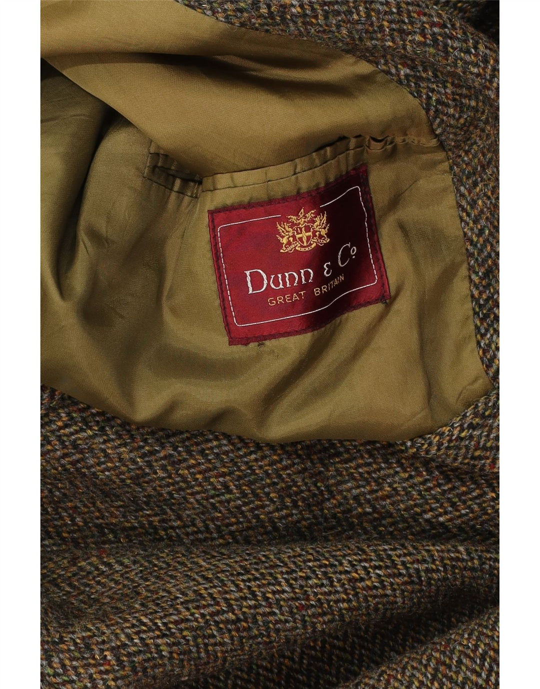 DUNN &CO Pardesiu pentru bărbați UK 40 Large Khaki Herringbone
