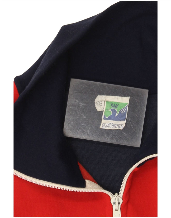 Pulover pentru bărbați GRIFONI, cu fermoar, cu gât, IT 48, mic, bleumarin, color block