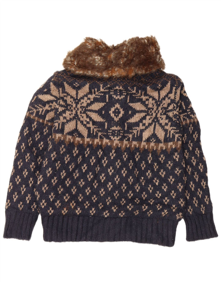 Pulover cardigan pentru bărbați Zara Mediu Bleumarin Fair Isle Acrylic