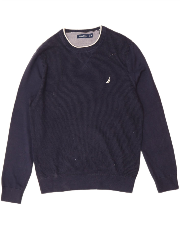 NAUTICA Mens Crew Neck Jumper Sweater Medium Navy Blue Cotton Vintage Nautica and Second-Hand Nautica from Messina Hembry 