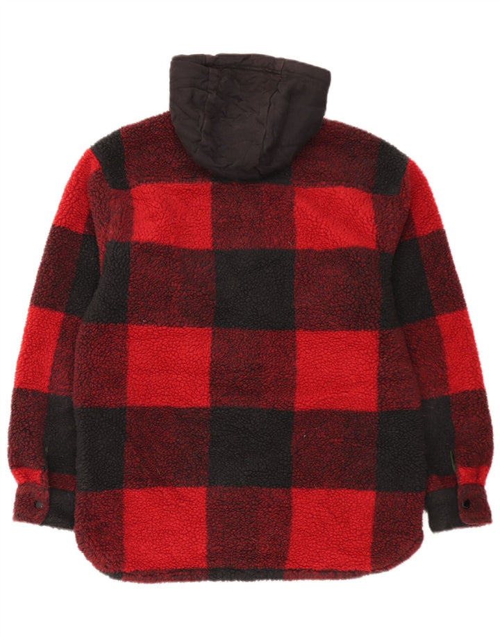 Cămașă de flanel lumberjack cu glugă pentru bărbați Levi's, cu carouri mici, roșii