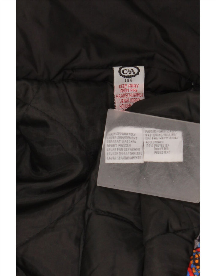 C&A Boys Jachetă căptușită cu glugă 13-14 ani Poliester floral multicolor