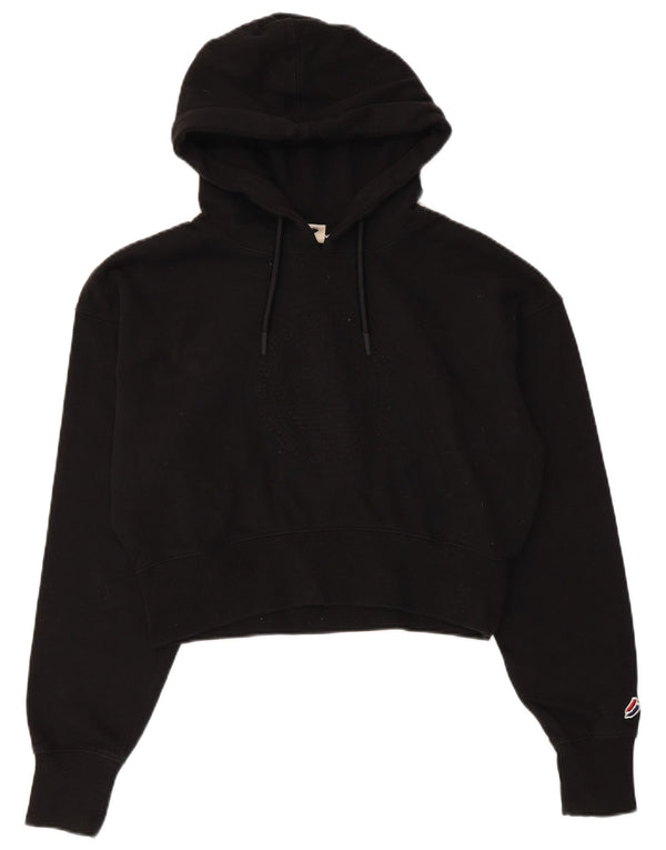 Pulover Superdry Graphic Crop Hoodie pentru femei UK 12 Bumbac mediu negru